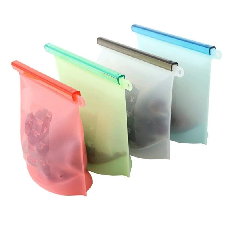 BPA Free Amazon Hot Selling 1000 ML Reusable Silicone Food Storage Bag