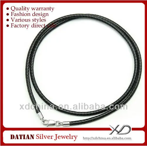 XD MFE00401 2.5mm braided waxed cords with sterling silver lobster clasp cotton wax cord