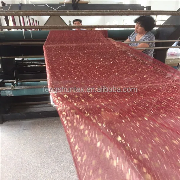 organza fabric with metallic foil