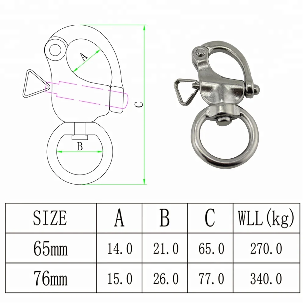 Морская нержавеющая БЫСТРОРАЗЪЕМНАЯ круглая шарнирная Скоба для глаз