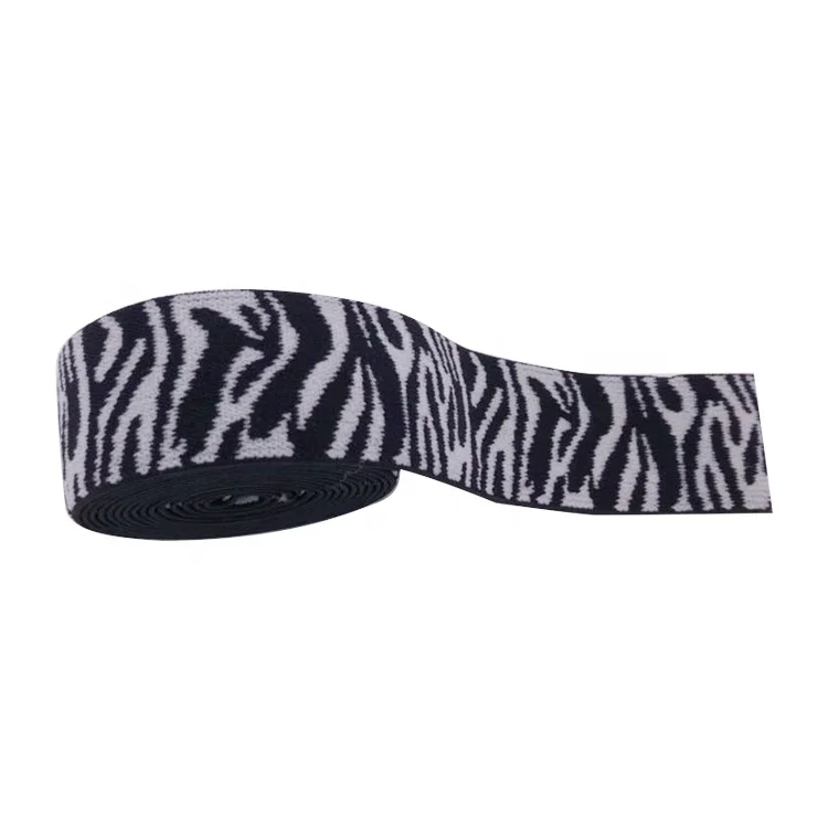 Snow leopard double-face soft nylon jacquard strap webbing elastic band for underwear garment