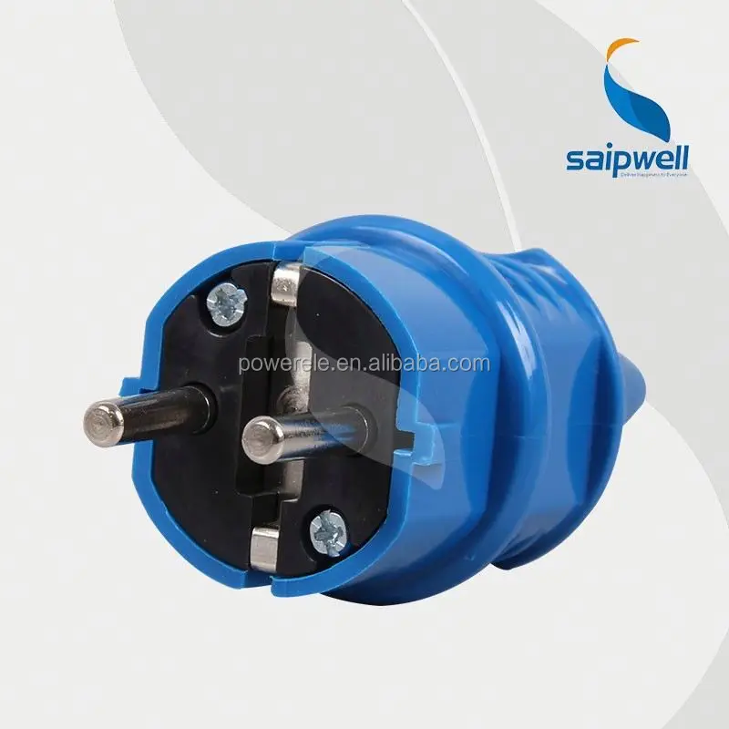 
Saip /Saipwell Hot Sale IP44 230V 16A 2 Pin French Type european type vde schuko plug and cable 