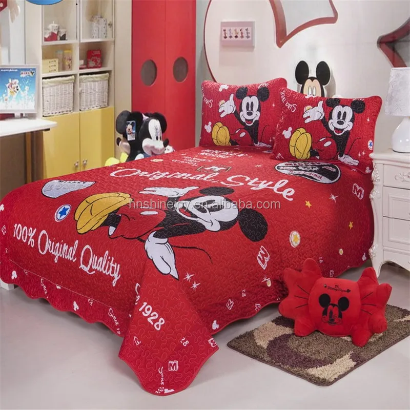 
Multicolor 100gsm 100% polyester cartoon character Twin 3pcs children quilt 3D printed kids bedspread 