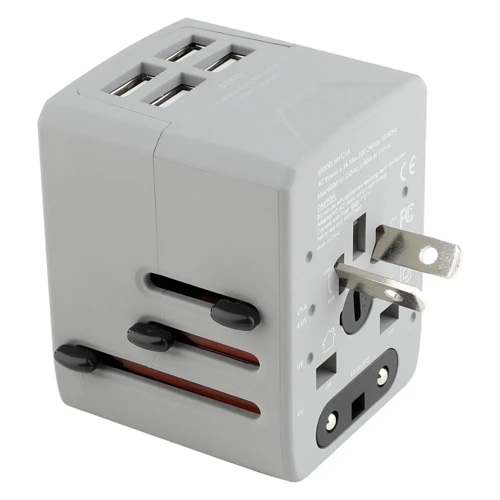 
2019 Newest BS8546 smart world travel adapter australia chinese plug with 4 usb 