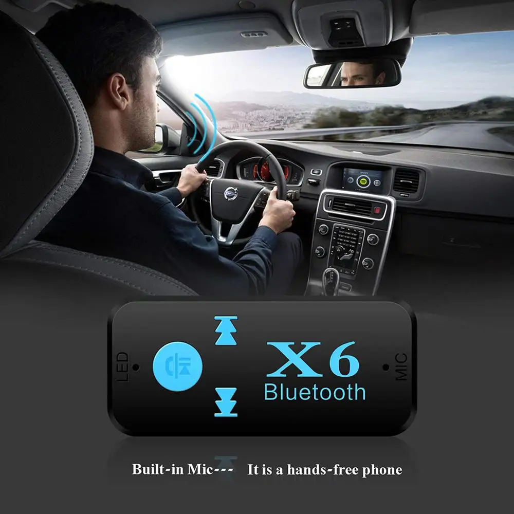 HIGI X6 Bluetooth Receiver, Portable Bluetooth 4.1 Car Adapter Bluetooth Car Aux Adapter