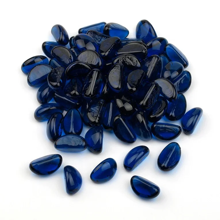 Chinese cashew shaped fire pit decorative glass beads pebbles stone for vases filler cemetery