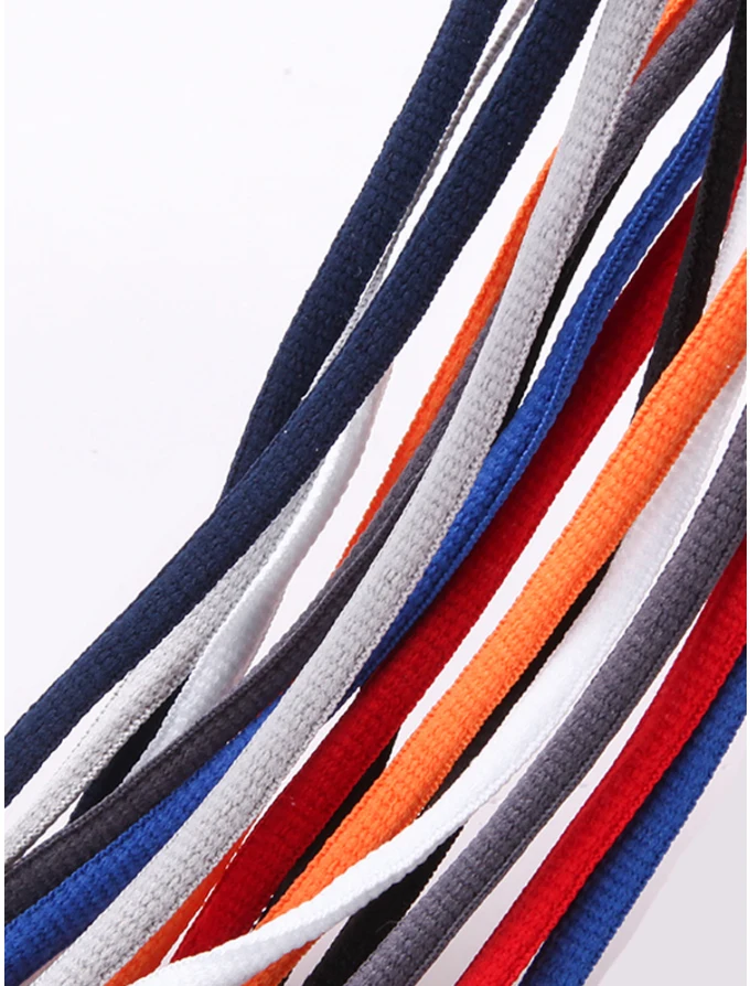 Fashion Multi-Color Polyester Oval Half Round Shoelaces With Plastic Metal Aglets Custom Shoe Lace