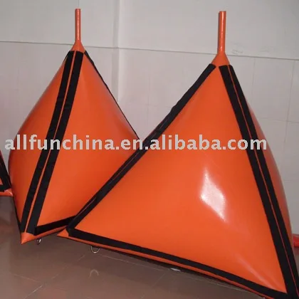 inflatable buoy with replaceable custom logos for boat event advertising