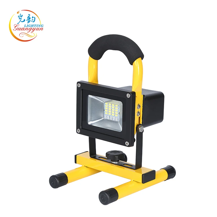 12V Portable 10w 20w 30w smd led battery operated red blue light flash rechargeable floodlight