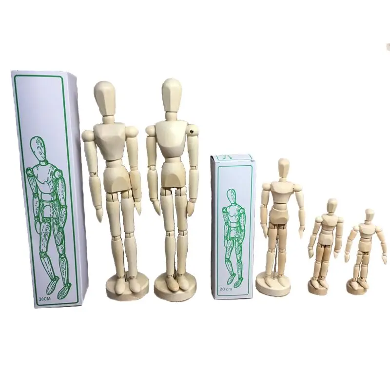 5.5 inch (14cm) Eco-friendly Artist Sketch Model Mannequin Wood Customized Logo Multifunction OEM Wooden Models Teaching Model