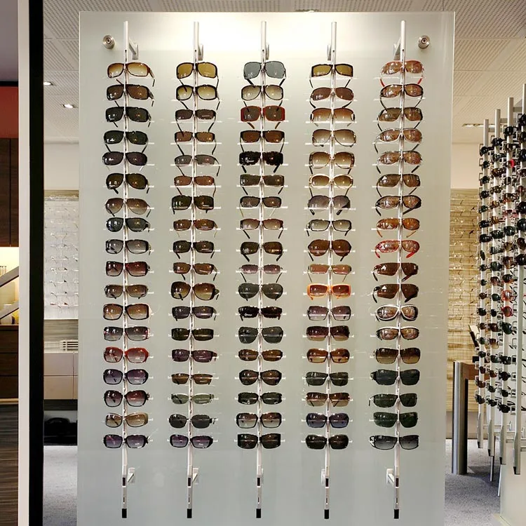 Glasses Holder Eyeglass Display Frame Stand Custom Wall Mounted Eyewear Display Rods