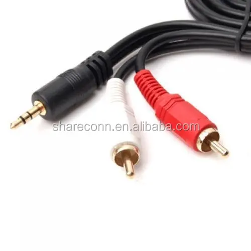 3.5mm to 2RCA Cable Male RCA Cable Y Splitter Stereo Jack Cable for Home Theater Subwoofer Receiver