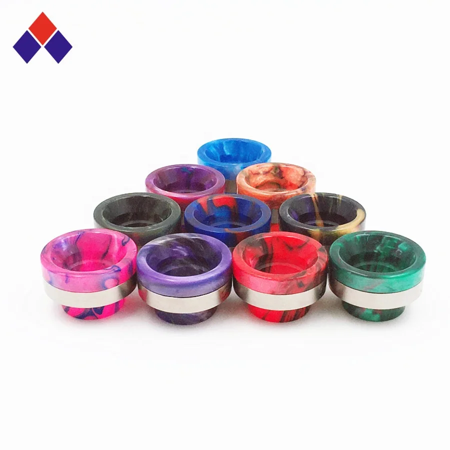 
Factory price OEM Wholesale Ecig Epoxy Resin Mouthpiece 810 thread rainbow color Drip Tip for smoking devices 