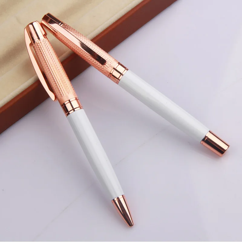 customized high quality rose gold metal roller ball gel pen for luxury gift market