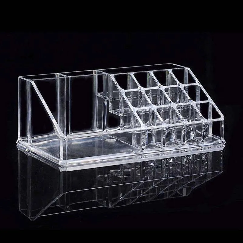 Crystal Acrylic Cosmetic Organizer Clear Makeup Jewelry Cosmetic Storage Display Box Acrylic Case Stand Rack Holder Organizer