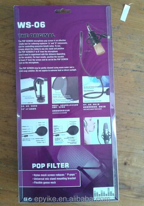WS-06 360 градусов Гибкая запись Студийный микрофон поп-фильтр