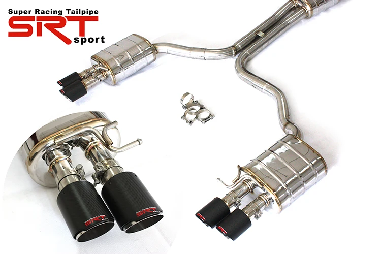 For Audi A6 exhaust 1.8T/2.0T/3.0T/2.5L catback exhaust C6 C7 exhaust with valve