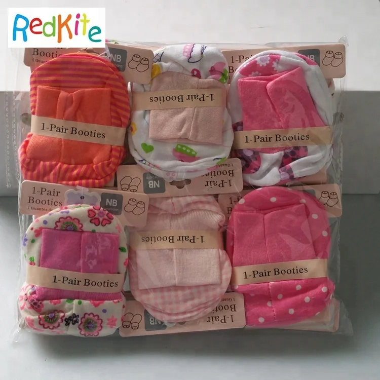 Wholesale Comfortable 12 Pair / Bag Super Lovely NB Newborn Cotton Shoes Baby Booties Socks