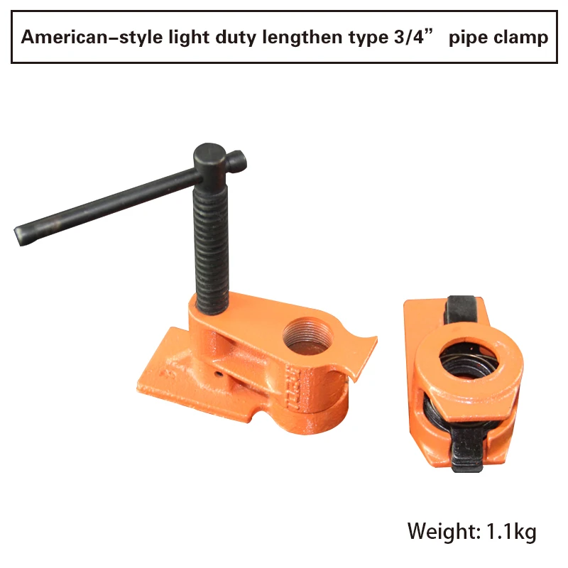 American-style light duty quick release 1/2inch  3/4 inch woodworking pipe clamp with or without legs sliding pipe clamp support