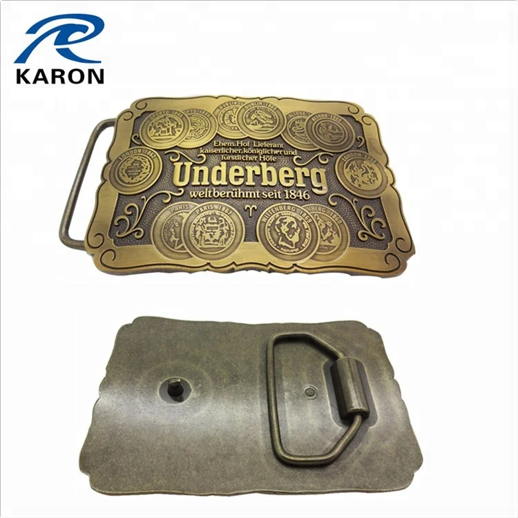 rectangle shape die casting western cowboy belt buckle in metal