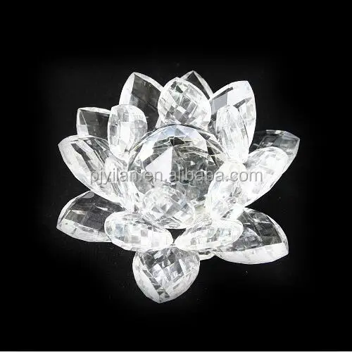 Wholesale Elegant Crystal Craft Lotus Crystal Lotus Flower For Festival Decoration