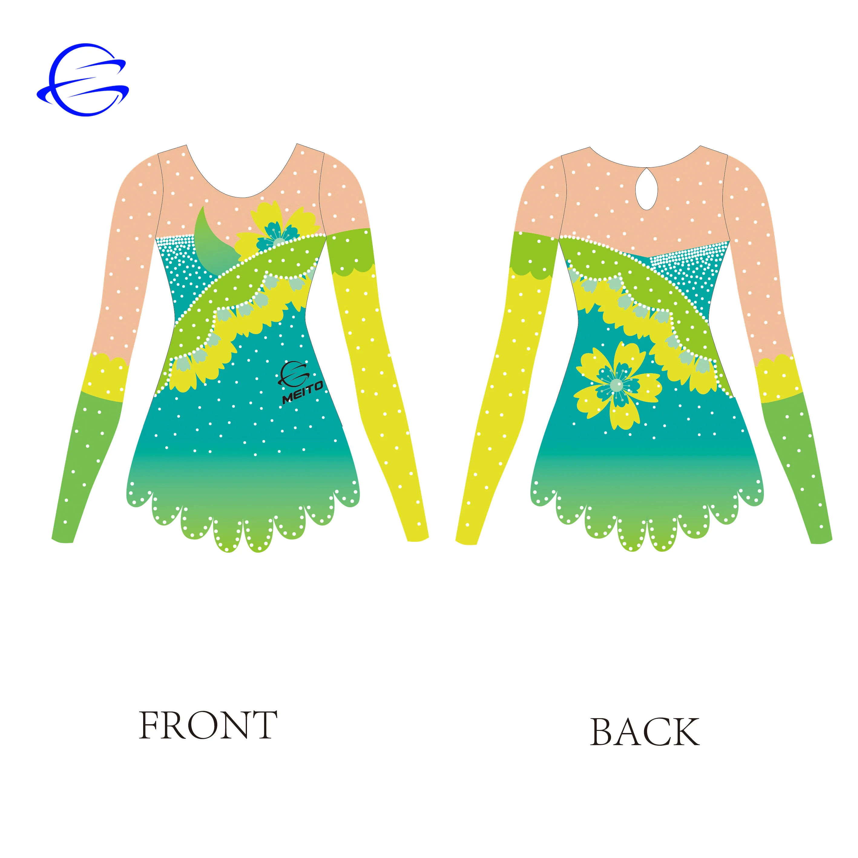 Custom Your Own Design Breathable Custom Long sleeves Digital Sublimation Spandex Fabric  Women Gymnastic Leotard