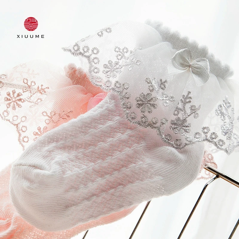 
Wholesale baby socks gift set lace bowknot girls cute korean kids socks 