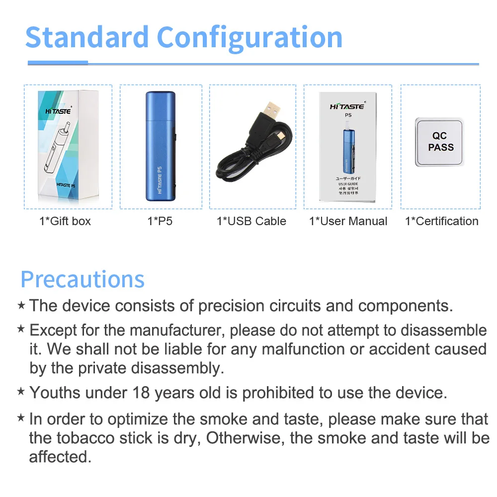 In Stock Japan Popular Hitaste P5 Heating Tobacco Cartridge Not Burn Vape