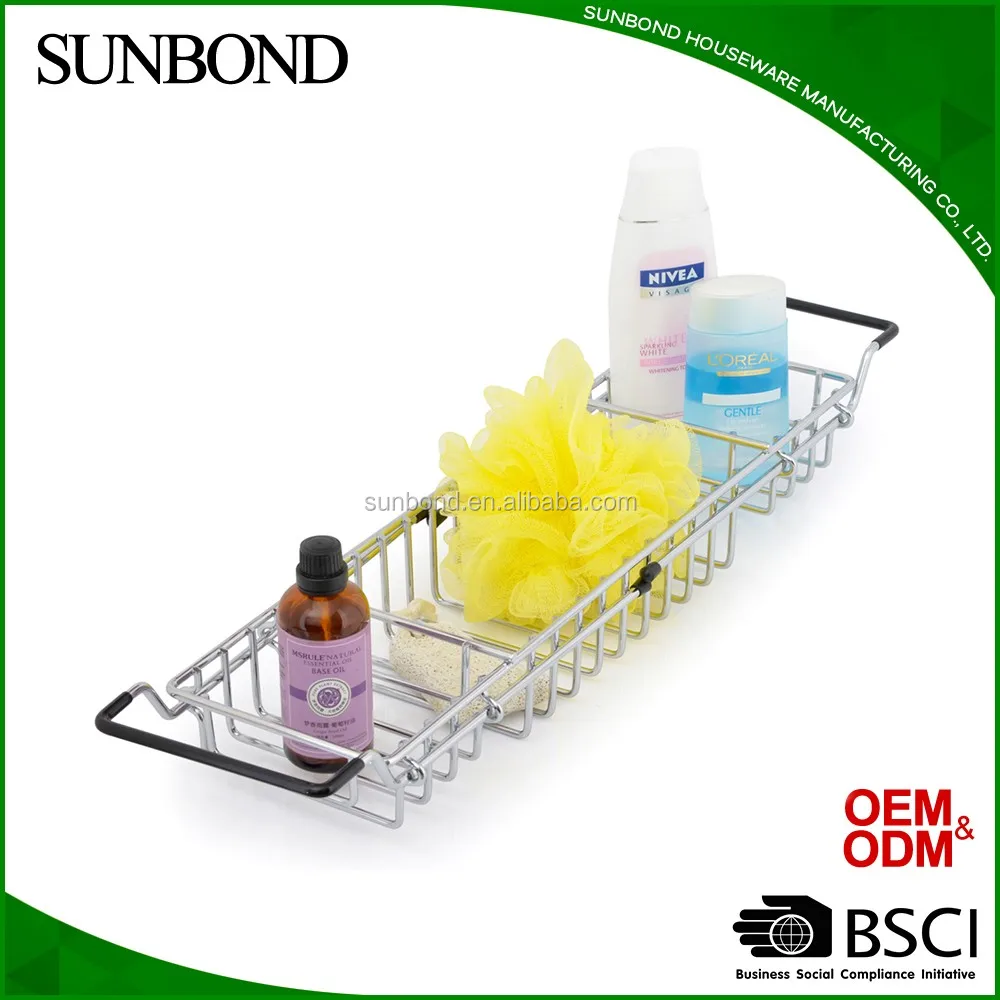 
Bathroom adjustable stainless steel shower bath caddy 