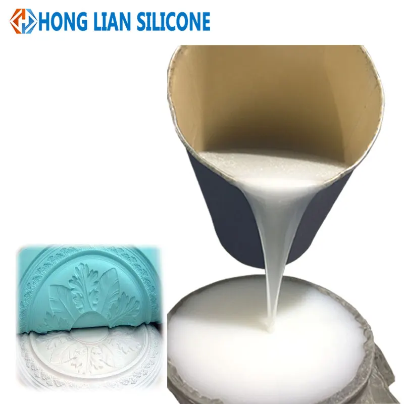 Honglian rtv2 liquid silicone manufacturer white liquid silicone rubber casting for gypsum GRC mold making quality promised
