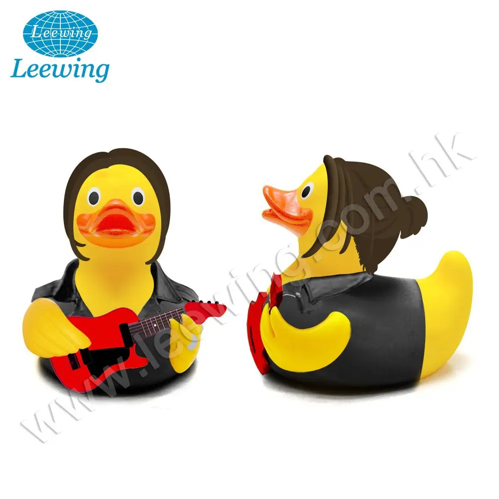 Factory Price Promotional Gift Item PVC Phthalate Free Custom Disco DJ Radio Singer Presenter Yellow Rubber Duck with Headphone