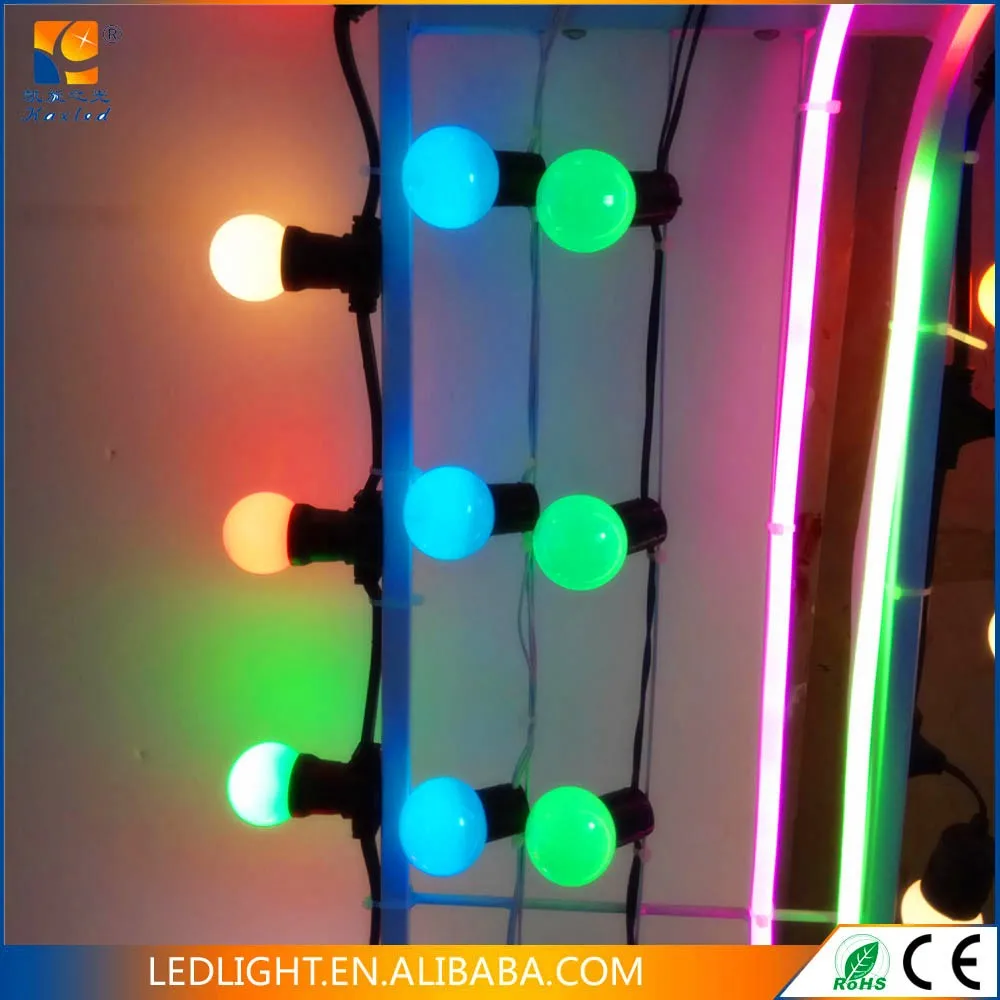 Led Belt Festoon Light Festive Carnival Fairy Holiday Lights for Wedding Party E27 G45 Globes Waterproof 40 80 FlatA