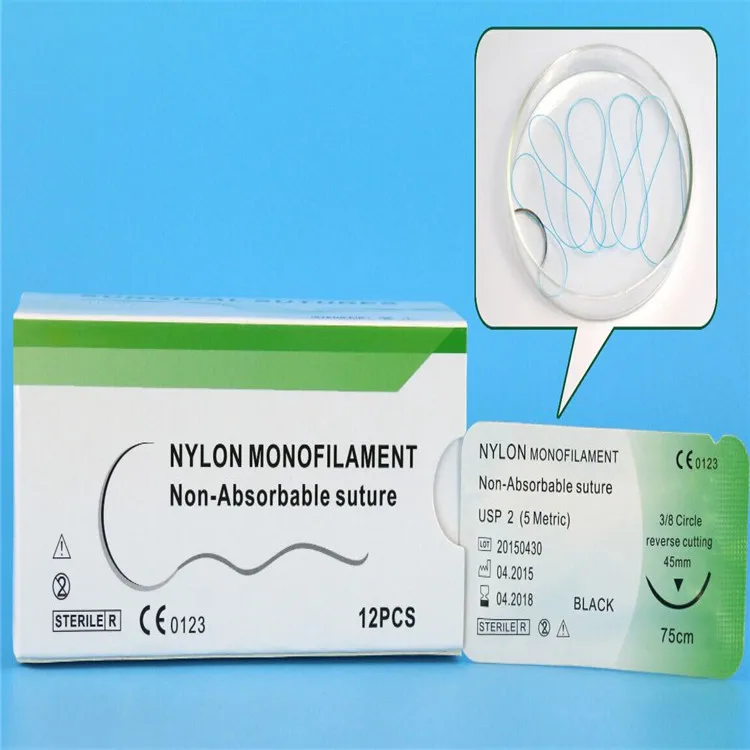 disposable non-absorbable sterile Nylon monofilament surgical suture/sutures