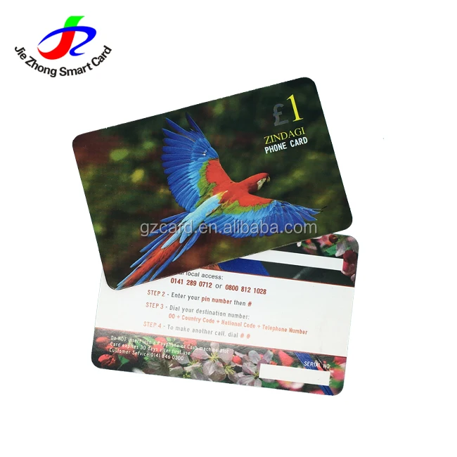 CMYK printing CR80 30mil Telephones calling scratch card prepaid card