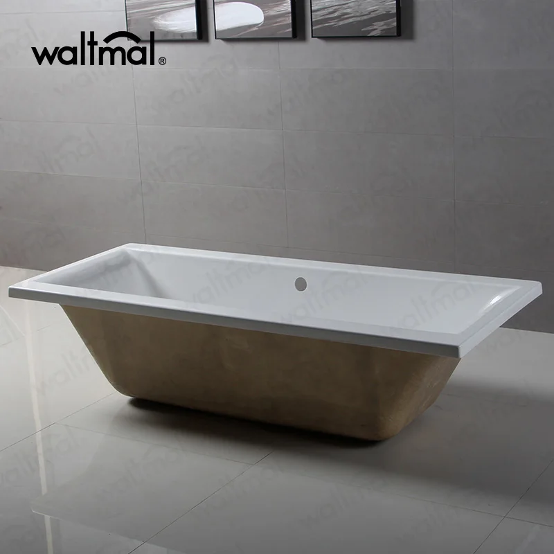 Waltmal WTM-02817 Evolution 66 Inch Acrylic Drop In Soaker Tub