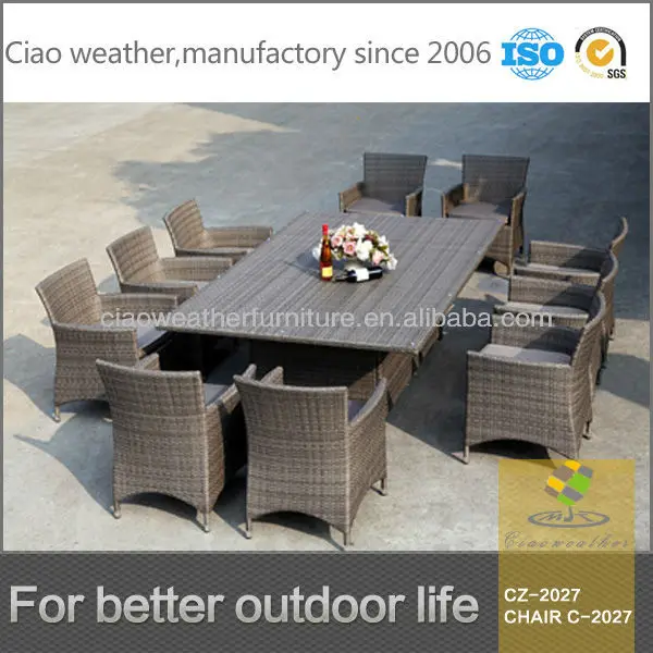 
New stylish outdoor rattan aluminum frame dining set 