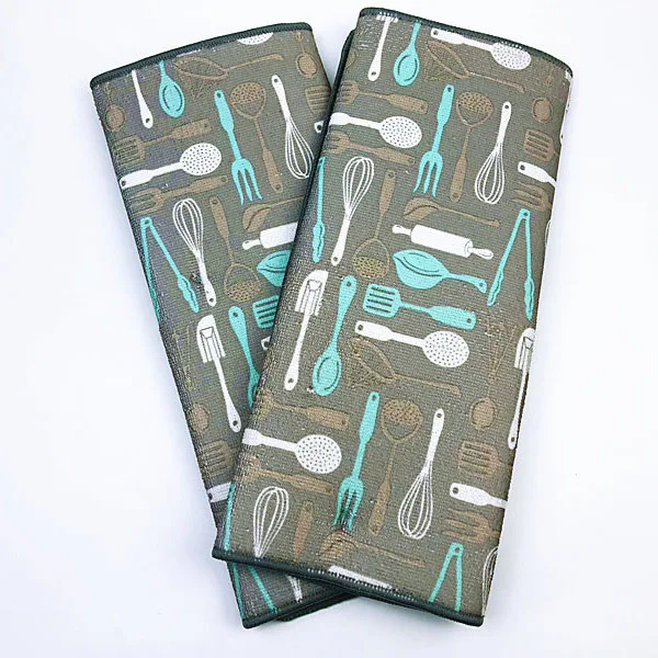 Printed Dish Dry Mat Dish Drying Mat Microfiber