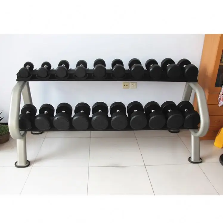 Professional New Style Gym Fitness EquipmentExercise Fixed Rubber Dip Dumbbell Sets