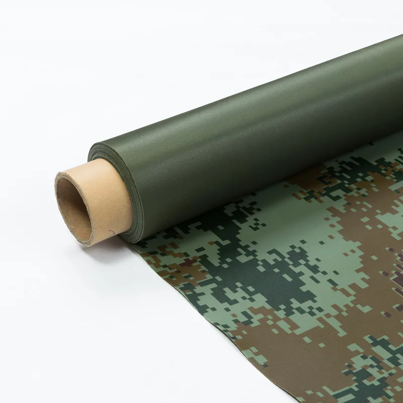 KM camouflage PVC Laminated fabric, PVC Stripe Tarpaulin in stock lot for Tent and cover