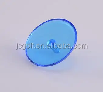 24mm clear fluorescent asserted colors plastic golf ball marker with customized logo printing on top