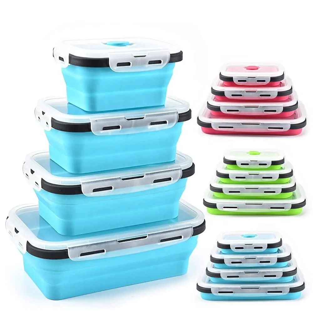Set of 4 Collapsible Silicone Food Storage Container