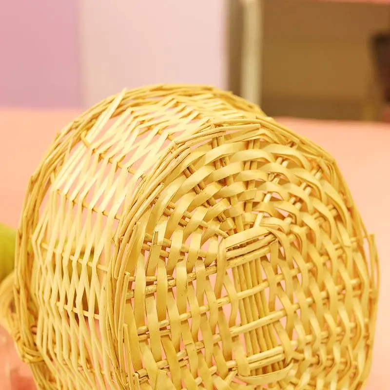 Hand Weave Oval Round Woven Shopping Handle Basket