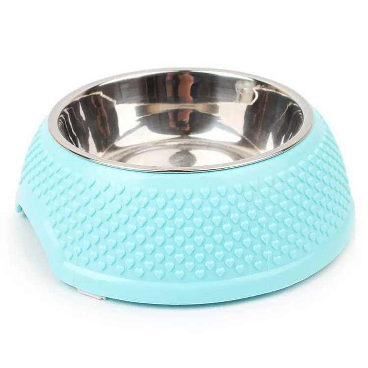 Wholesale Plastic Single Pet Feeding Bowl Stainless steel Dog Food Bowl