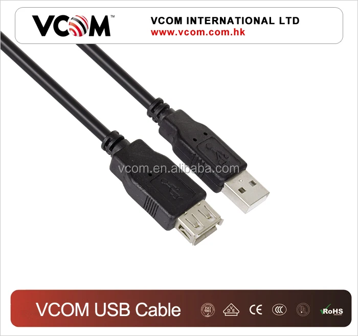 Высокоскоростной USB-Кабель черный AM/AF 2.0 В