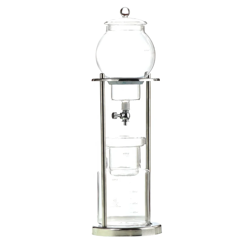 
Z Kitchen Accessories Stainless Steel Pillar Glass 600/ 1000 ML Cold Brew Coffee Maker 