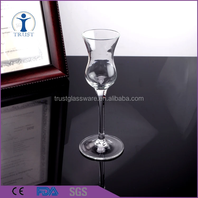 China Factory Manufacturer 60ml long stem Home Bar Hand Blown Clear Mini Wine Glass Shot Glass