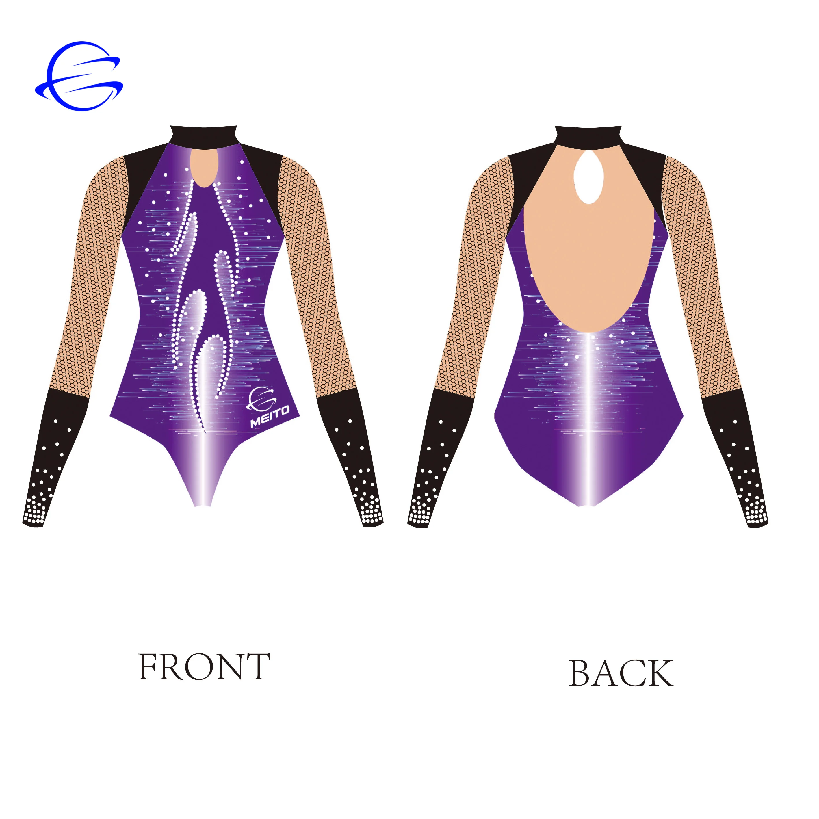Custom Your Own Design Breathable Custom Long sleeves Digital Sublimation Spandex Fabric  Women Gymnastic Leotard