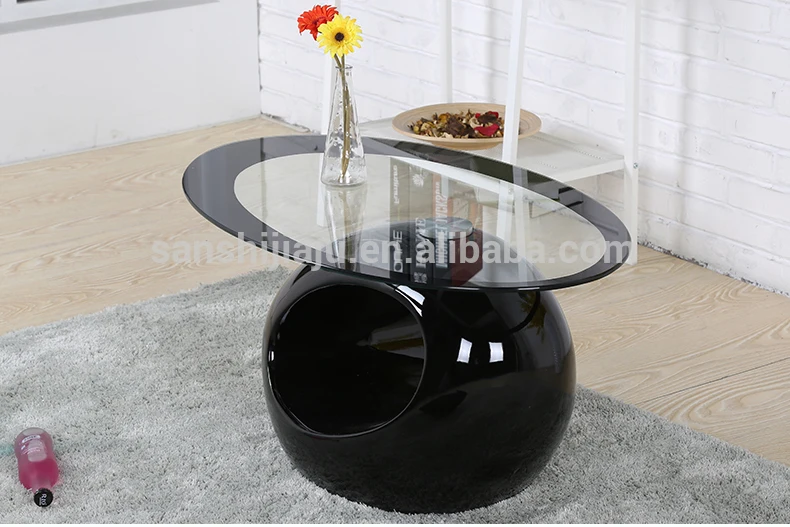 
Modern Fiber Oval Glass Coffee Table for sale Home Used Furniture living room 
