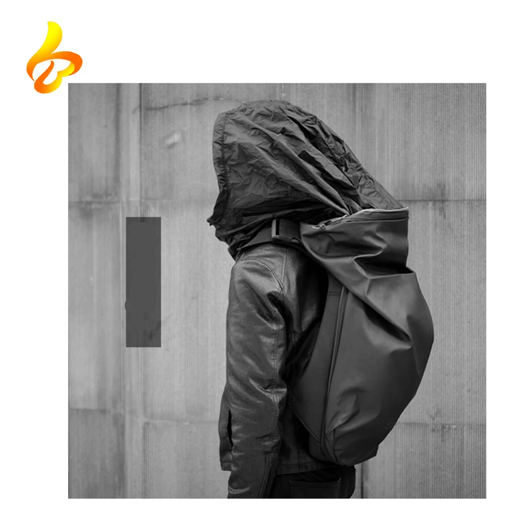 Man PU Leather Waterproof Fashional Backpack , Hoody Backpack, Hoodie Backpack