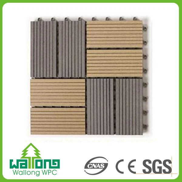 
unique design wpc floor tile wood texture stria outdoor decking tiles DIY flooring tiles 